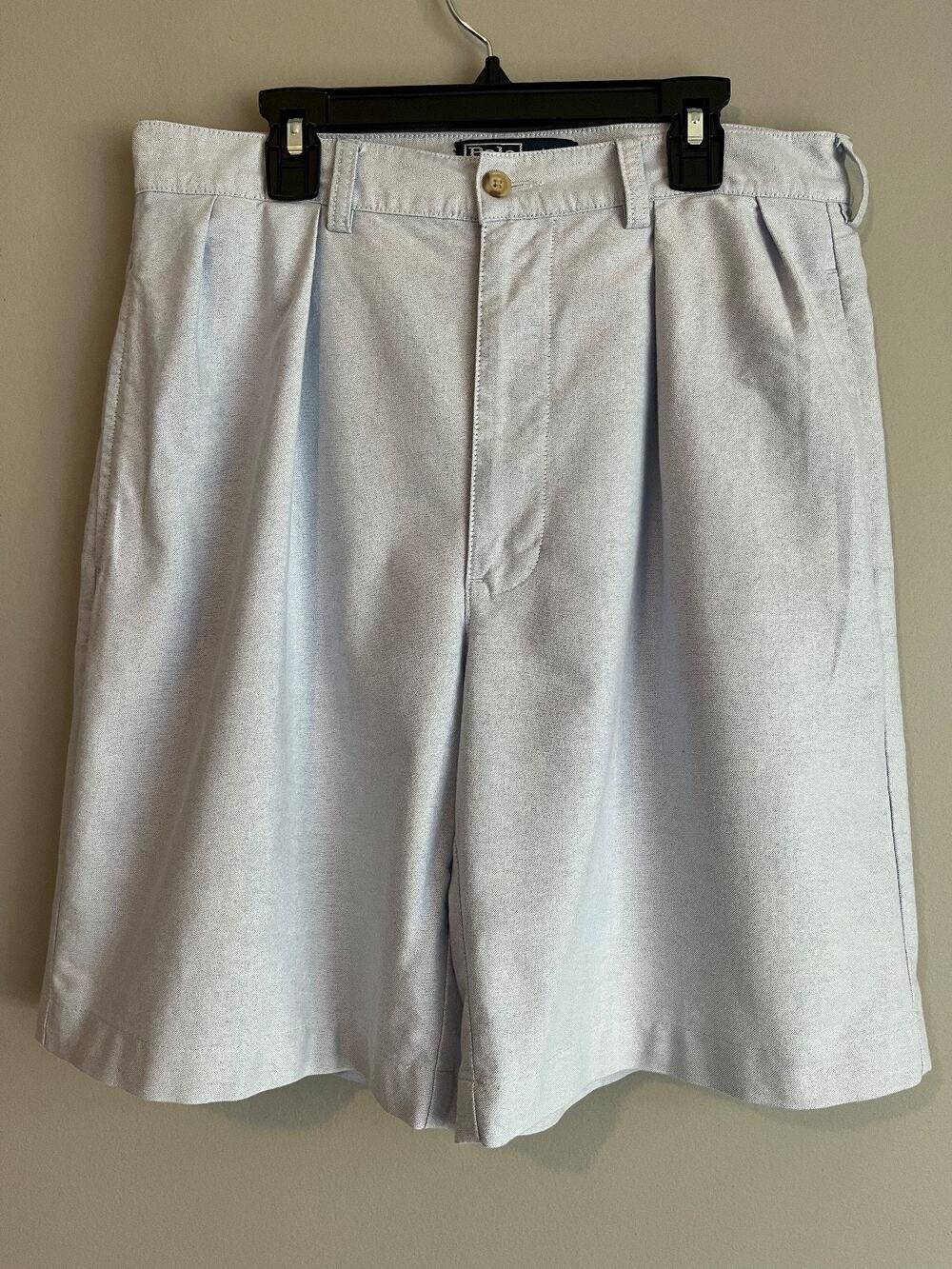 Polo Ralph Lauren Tyler Short Preppy Light Blue Pleated Chino Shorts Sz 32 Golf